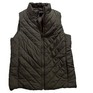 Lands’ End Outfitters Women’s Gray Quilted Puffer Vest Lightweight Layering M